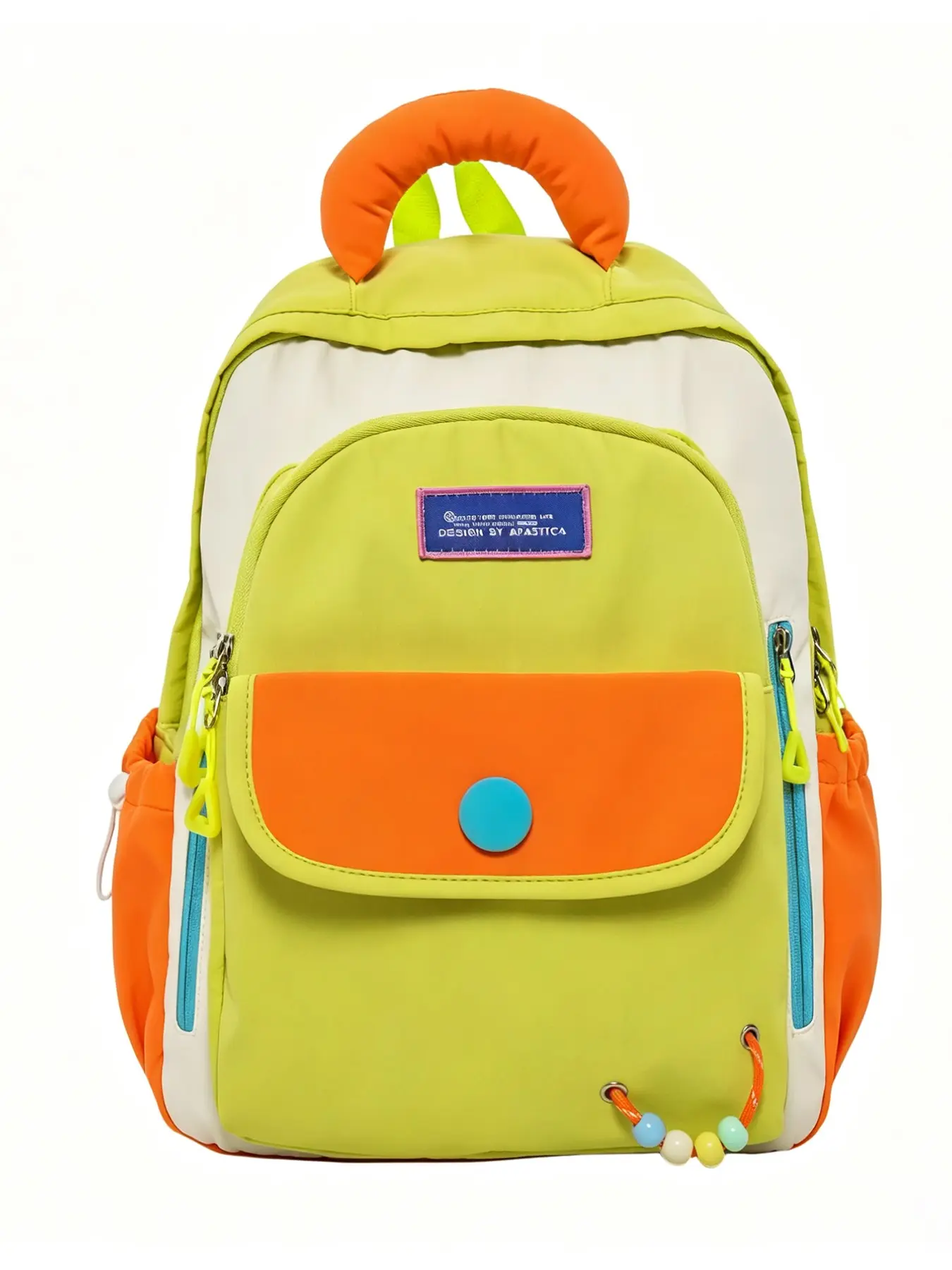Colorblock Dopamine Casual Backpack, Korean Style Fresh Forest Soft Girl, Lightweight Waterproof Nylon, Breathable Honeycomb Back Pad, Multiple Compartments