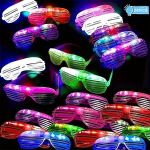 Party LED Glasses 24/30/60 Pack, Random Glow in Darkness, Perfect for Parties and Gatherings, Fun and Eye-Catching Accessory