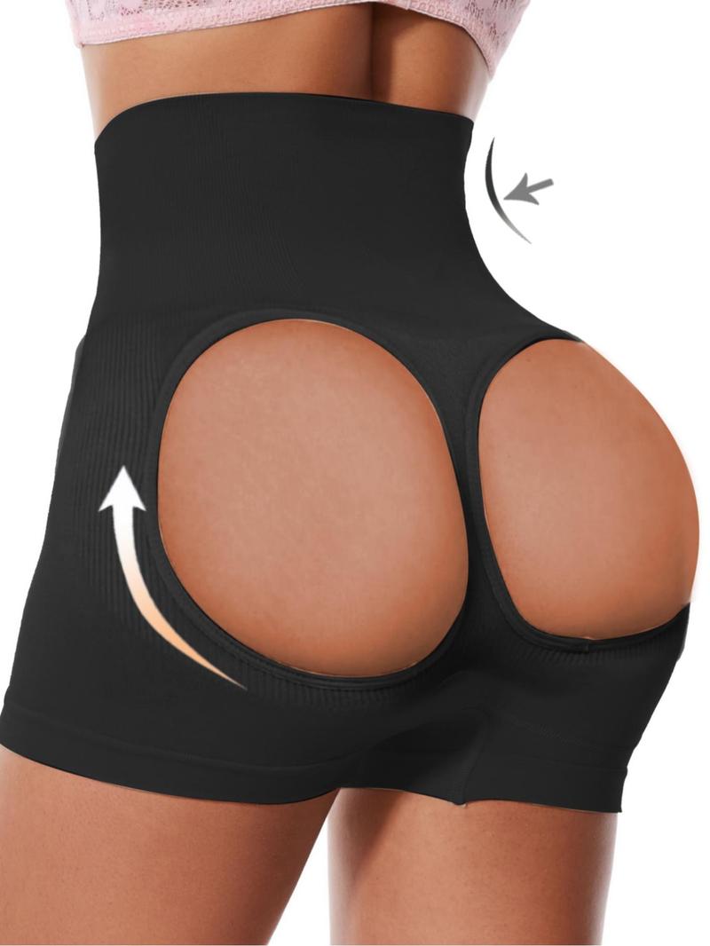 Women's Cut Out High Waist Shapewear Shorts, High Waisted Shaper, Breathable Comfortable Shaper, Tummy Control Butt Lifter, Ladies Shapewear Bottoms, Womenswear