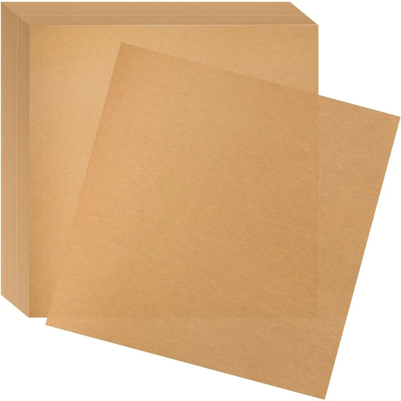 100pcs 8x8 in Precut Unbleached Brown Non-Stick Square Shape Parchment Paper Sheets, Baking Liners for Oven, Bread Cake Pan, Air Fryer