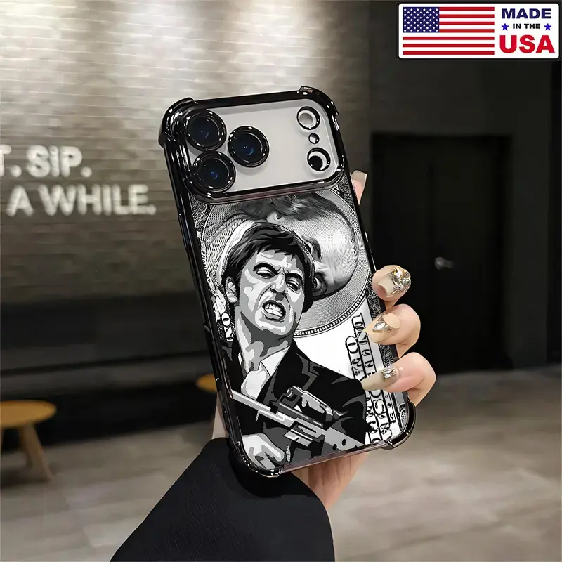 Tony Montana Scarface Dollar Graphic Phone Case,for iPhone 11 12 13 14 15 16 17 Pro Max Plus phone case,Phone Accessories,Gift for him/her Protective Cover Protection Casing
