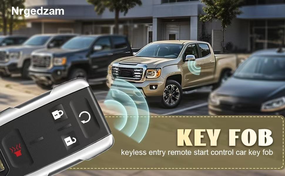 2PCS 4 Buttons Car Remote Key Fob Compatible for 2014-2018 GMC Sierra Chevrolet Silverado 1500 2500 3500, Chevrolet Colorado GMC Canyon 2015-2021