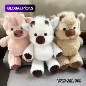 Highland Cow Plush Toy, Soft Huggable Cute Stuffed Animal for Kids, Unisex Stress-Relief Gift for Birthday, Graduation and Wedding