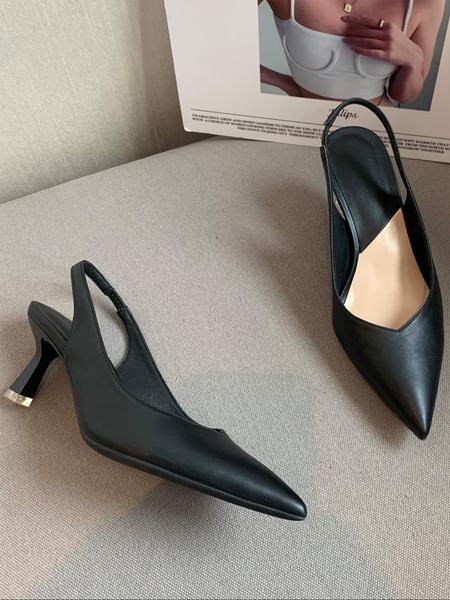 Women's Pointed Toe High Heel Slip-On Shoes Stiletto Heels, Backless Design, Perfect for Work & Daily Wear, Stylish Women's Footwear