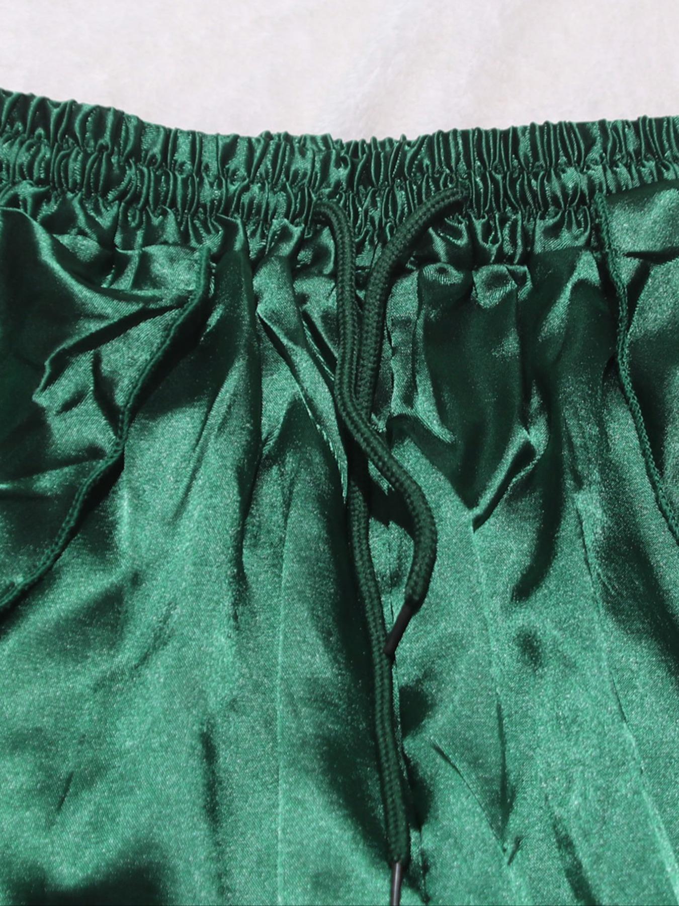 Women's Plain Ruffle Trim Pants, Casual Street Fashion Trousers for Daily Wear, Ladies Bottoms for All Seasons