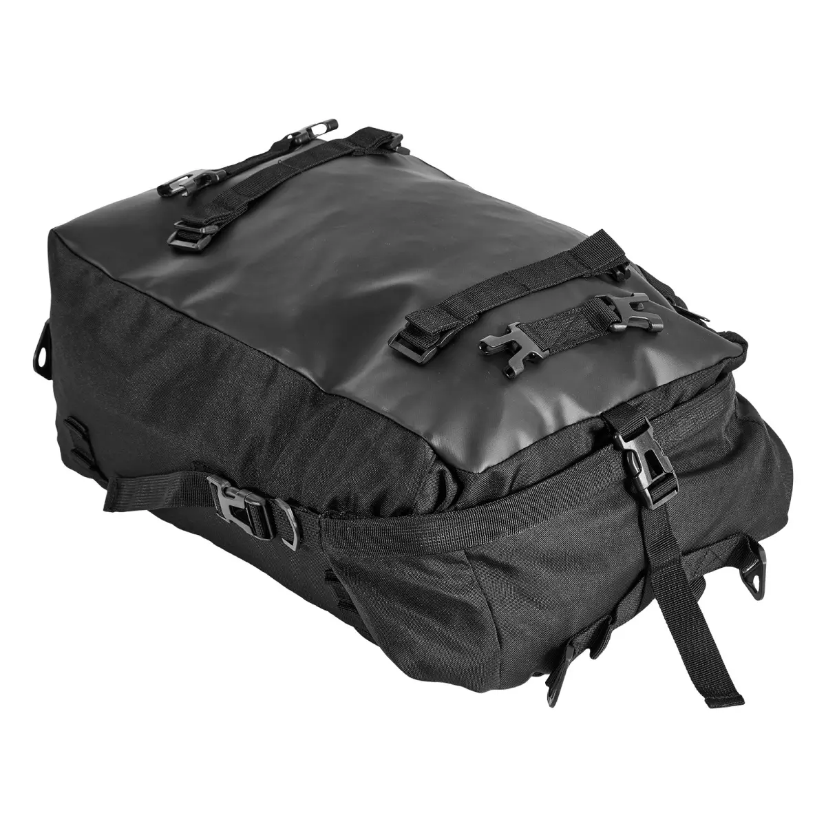 Black 30L Motorcycle Tail Bag - Waterproof Rain Cover Included, Rear Seat/Rack Storage Luggage with Shoulder Straps, Universal Fit Motorbike Organizer Bag