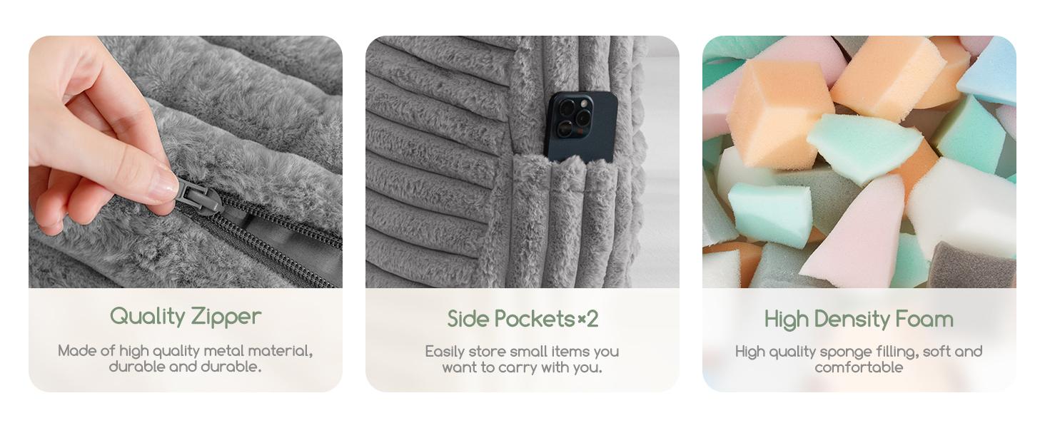 Triangular Headboard Wedge Pillow with a Cylindrical Pillow and Filling, Daybed Pillows for Sitting up, Reading or Working with Removable Cover,Twin 39.4"x19.7"