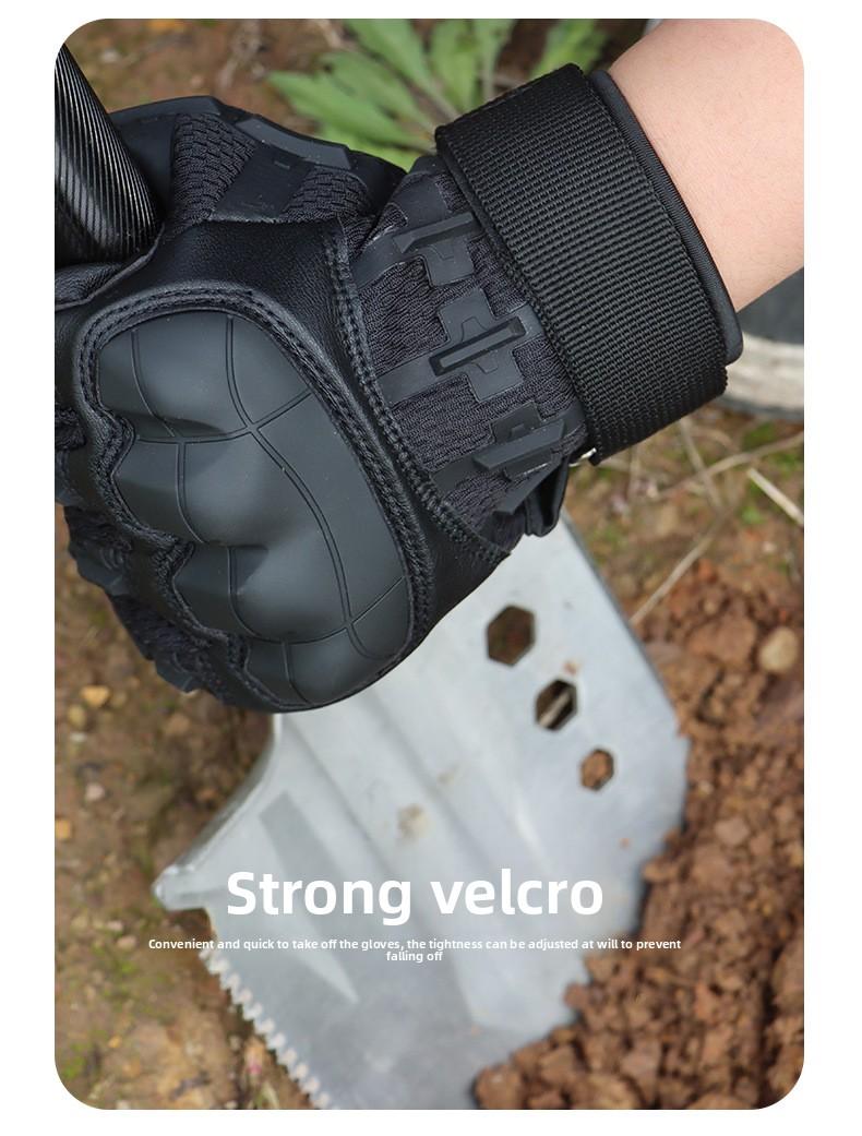 Five-finger touch screen tactical gloves, outdoor sun protection, anti-slip, motorcycle impact-resistant combat gloves