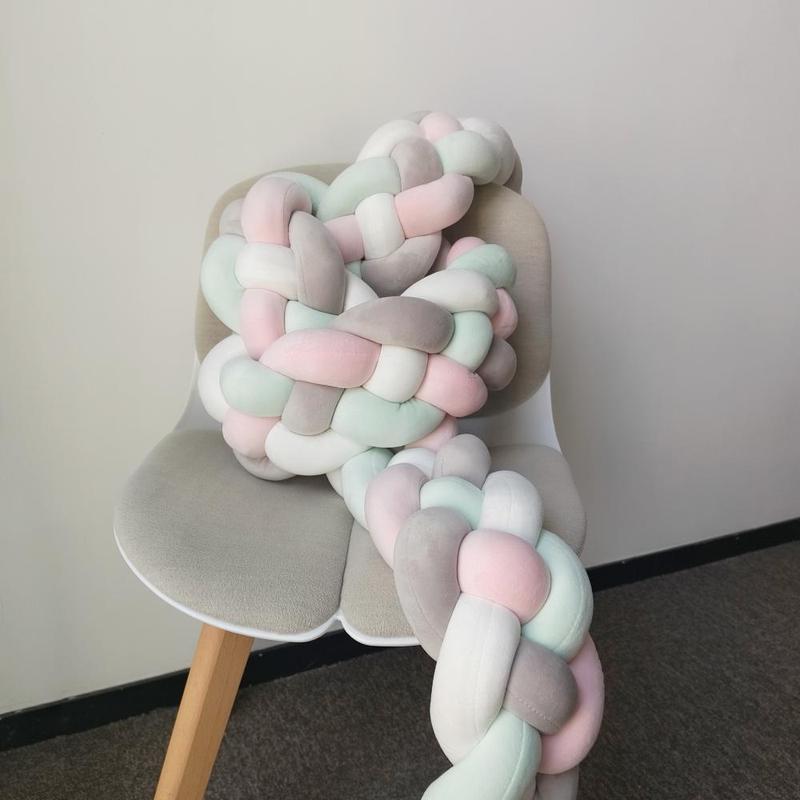 Solid Color Braided Throw Pillow, 1 Count Handmade Crochet Long Cushion, Soft Comfortable Pillow for Home, Sofa, Bed & Bedroom Decor, Bedroom Decorative Accessories, Bedside Cushion, Bedroom Cushions, Decorative Element