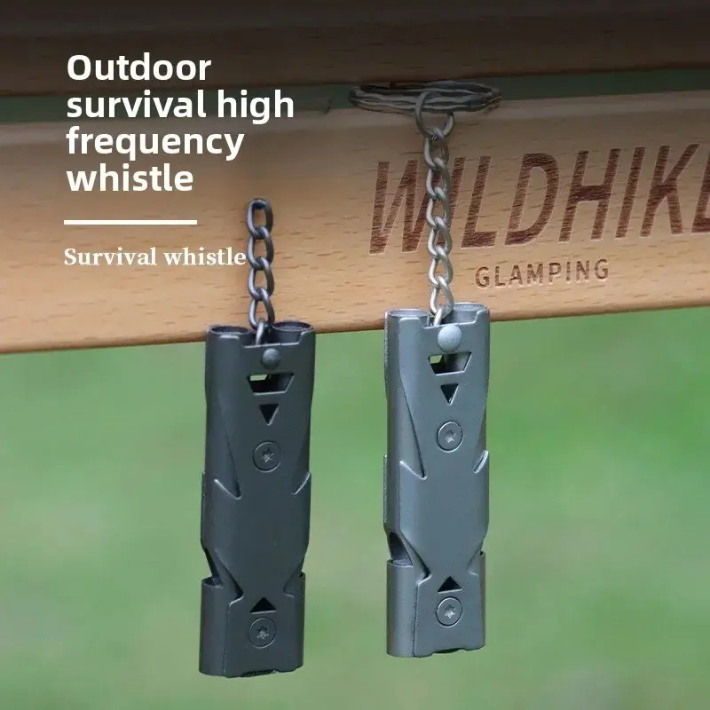 Double Pipe Whistle Pendant Keychain High Decibel Portable Outdoor Survival Emergency Camping Tool Multifunction