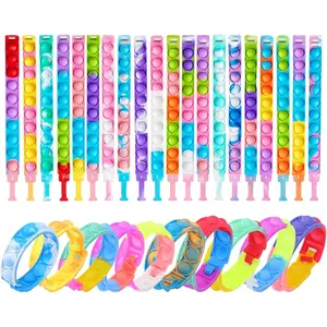 30PCS Pop Fidget Bracelets Party Favors for Kids Pop It Bracelets Fidget Toys Bulk Its Fidget Toy for Kids Goodie Bags Stuffers Classroom Bubble Poppers Toddlers Sensory Toys for Girls Boysfidget toys