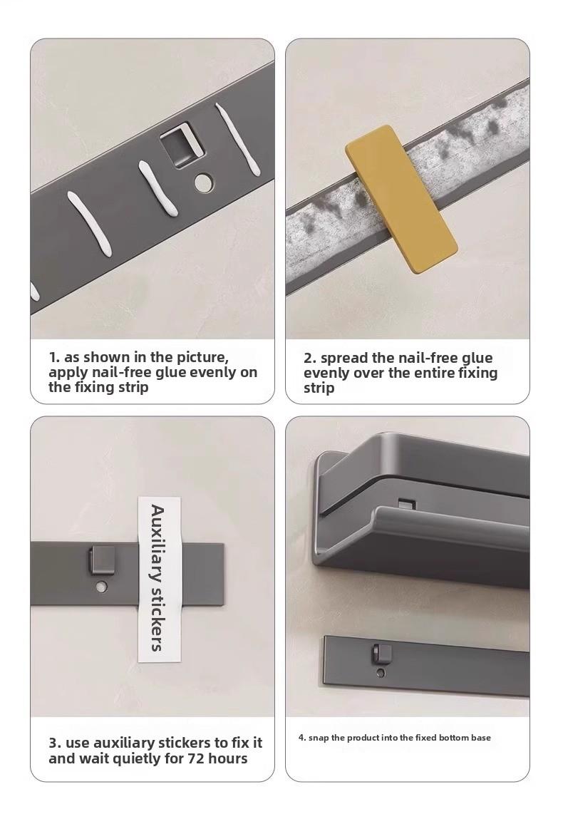 Kitchen storage rack, seasoning shelf, punch-free wall-mounted multifunctional hanging rack for condiments on the wall