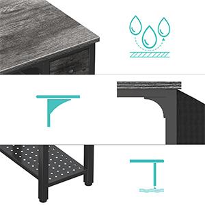 Lufeiya Computer Desk with Fabric Drawers, 40 Inch Gaming Desk for Small Space Home Office, Modern Simple Study Writing Table PC Desks for Bedroom, Gray, Get Free Box