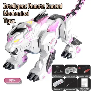 2.4GHz Remote Control Mechanical Tiger, Smart Wheel Robot, Dance/tell Stories/imitate Shows/invert/program, Interactive Toy, Educational Gift for Boys