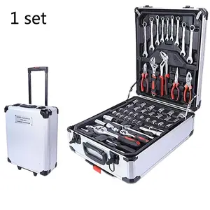 186pcs Auto Repair Tool Set, Large Capacity Aluminum Alloy Luggage, Industrial Grade Socket Wrench Kit, Home & Travel Maintenance Tools