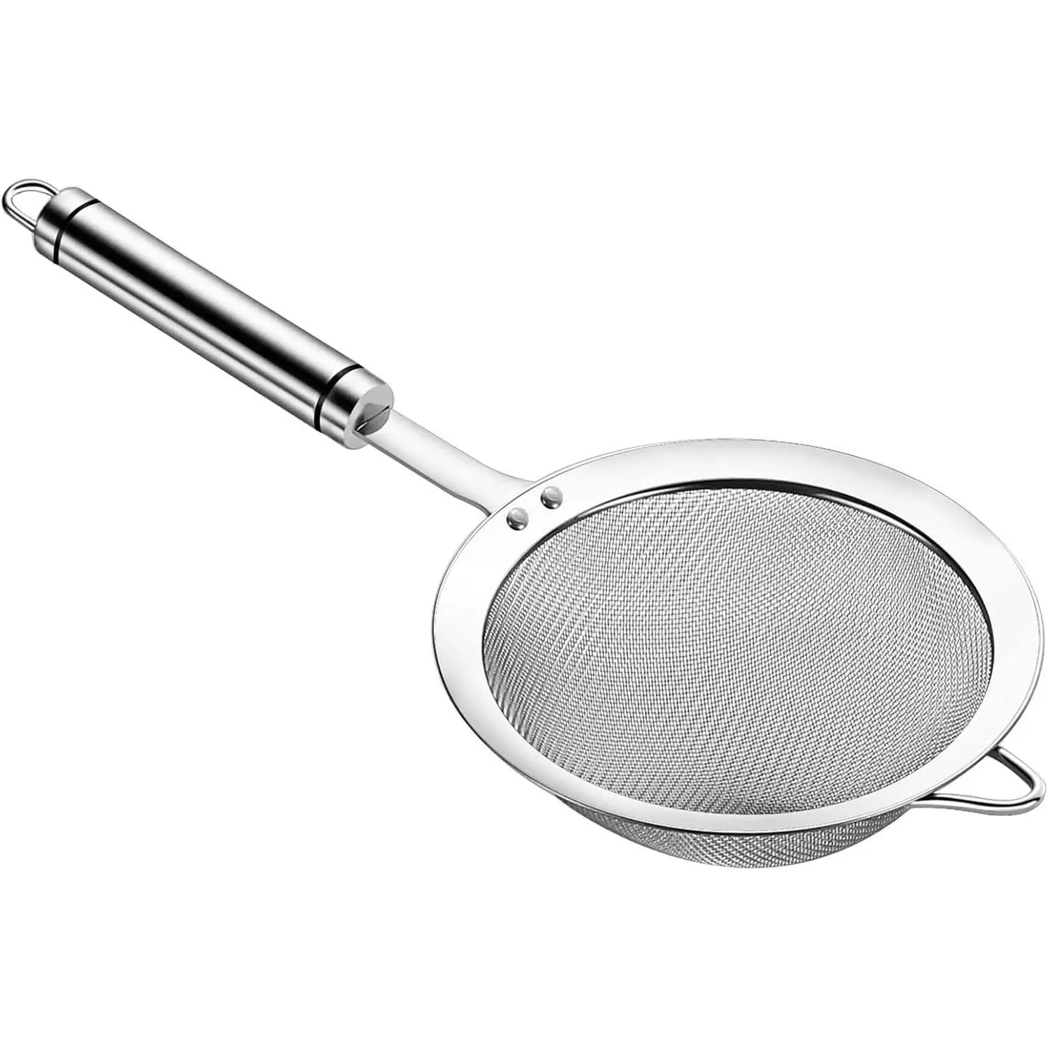 5.5inch 304 Stainless Steel Fine Mesh Strainer for Kitchen, Colander-Skimmer with Handle, Metal Sieves Sifters