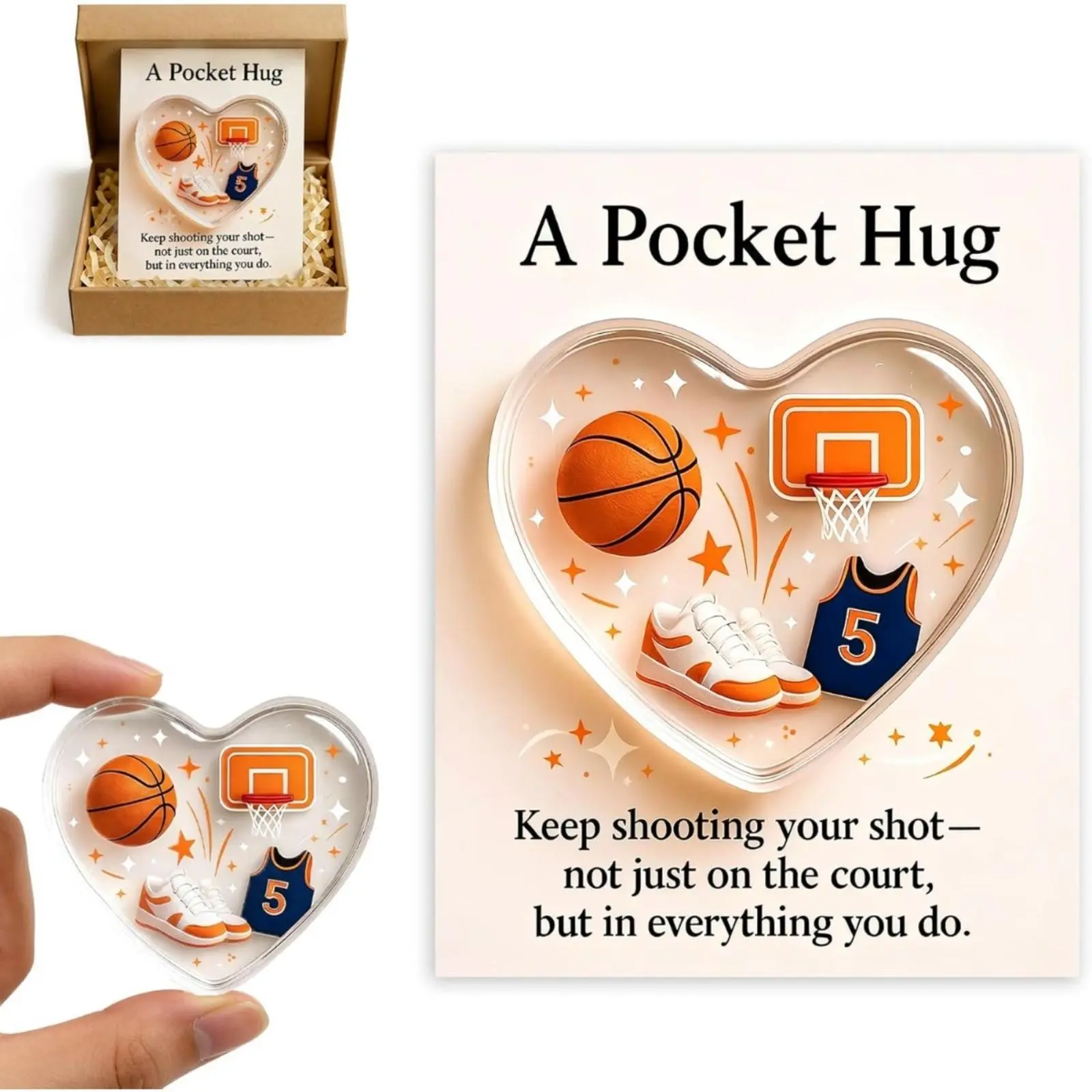 Athlete Couple Cards, A Suitable Gift for Sports-themed Occasions - Athlete Decorations Featuring Heart-shaped Hugging Stones and Greeting Cards, Ideal for Rugby, Baseball, Ice Hockey, and Basketball Players.