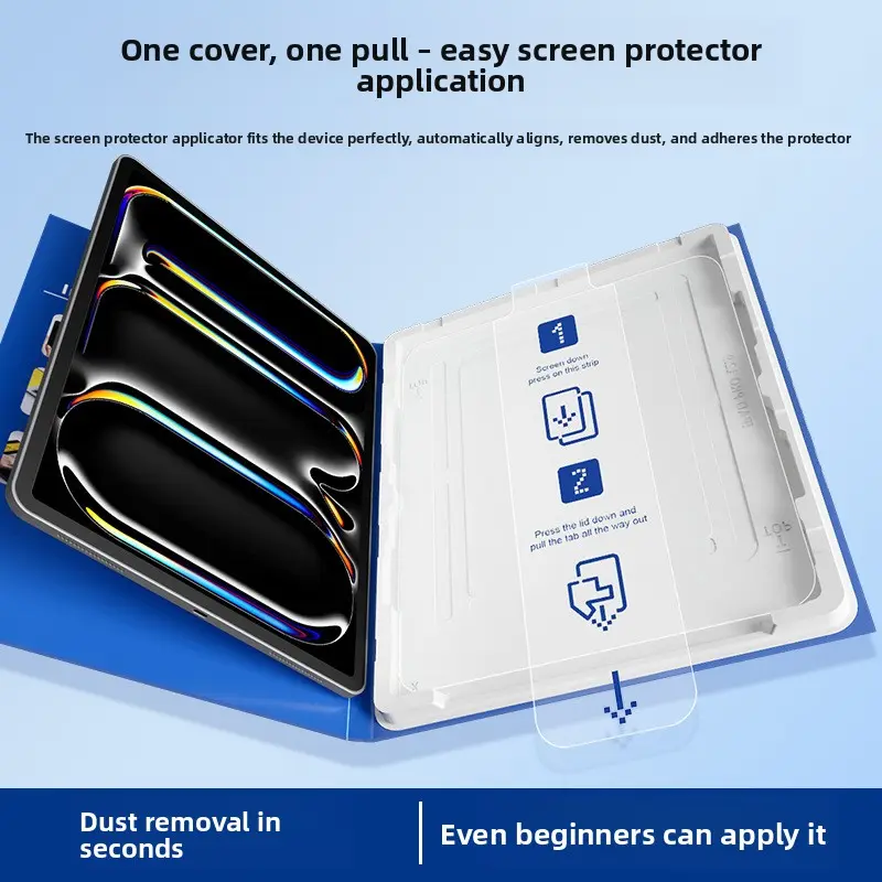Suitable for iPad Pro11 dust-free tempered film, mini7 dust-removing instant application multi-piece set, Air13 tablet protective film