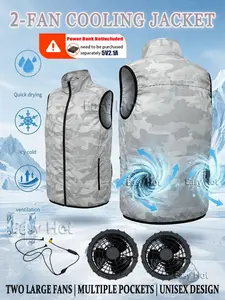 USB Cooling Vest for Outdoor Activities, Lightweight Breathable Fishing Top, Ideal for High-Temperature Work