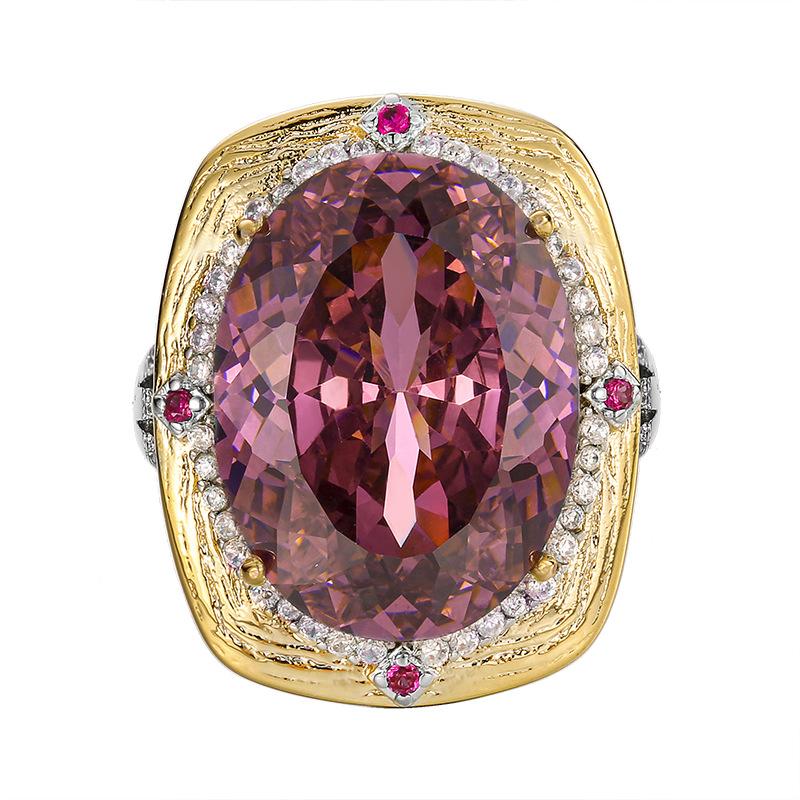 Vintage Dried Rose Jewelry Set for Women Oval Cut Luxury Fashion Necklace Earrings Ring Gifts for Women