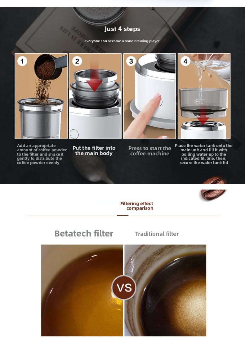 Mini American-style coffee maker for outdoor travel and camping, manual drip coffee machine