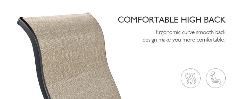 UDPATIO Patio Dining Chairs Set of 4 Outdoor Dining Chairs with High Back Patio Furniture Chairs with Armrest Metal Frame for Lawn Garden Backyard