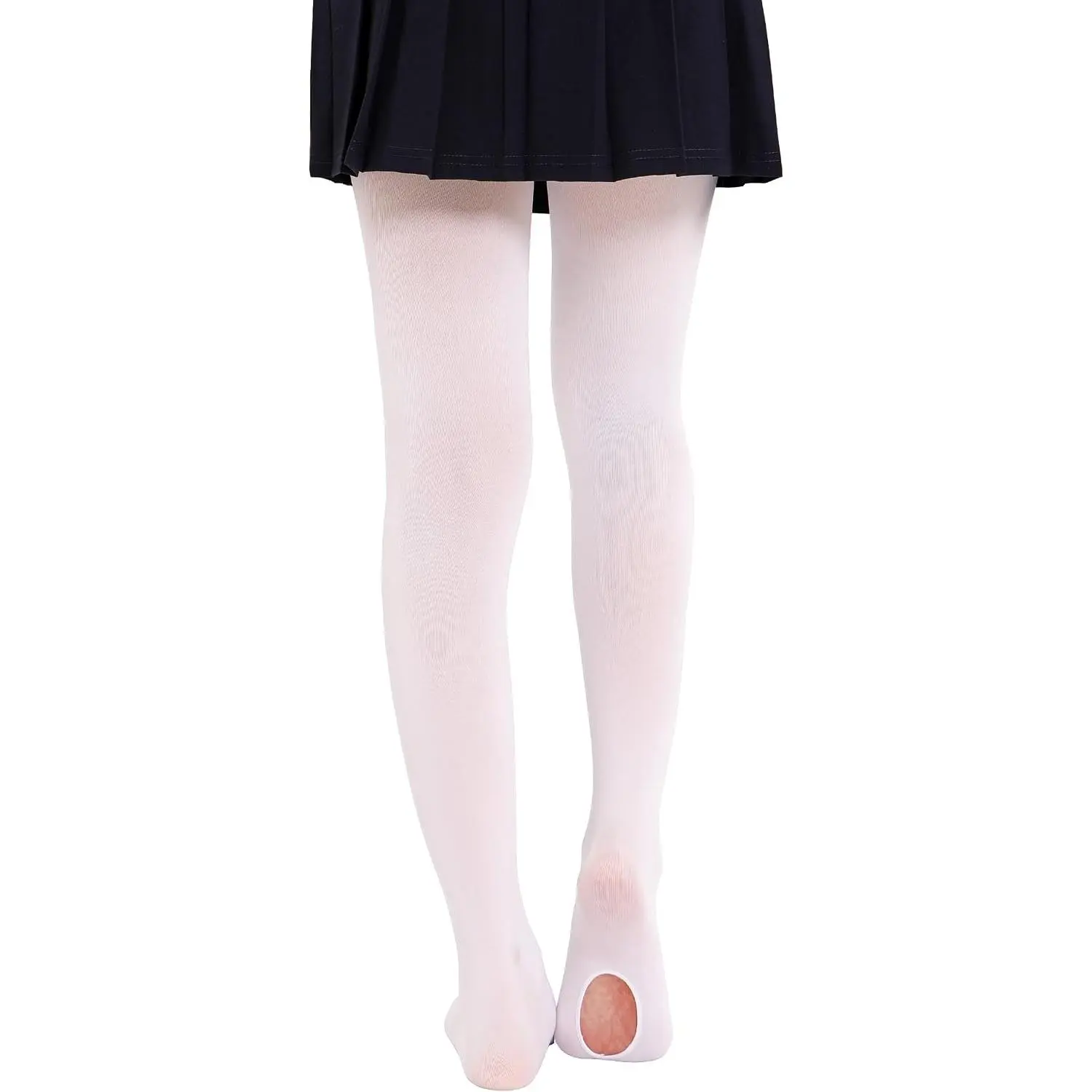 2 Pairs Pack Women's Ballet Tights Ultra Soft Dance Leggings, Ladies' Convertible Transition Dance Tights