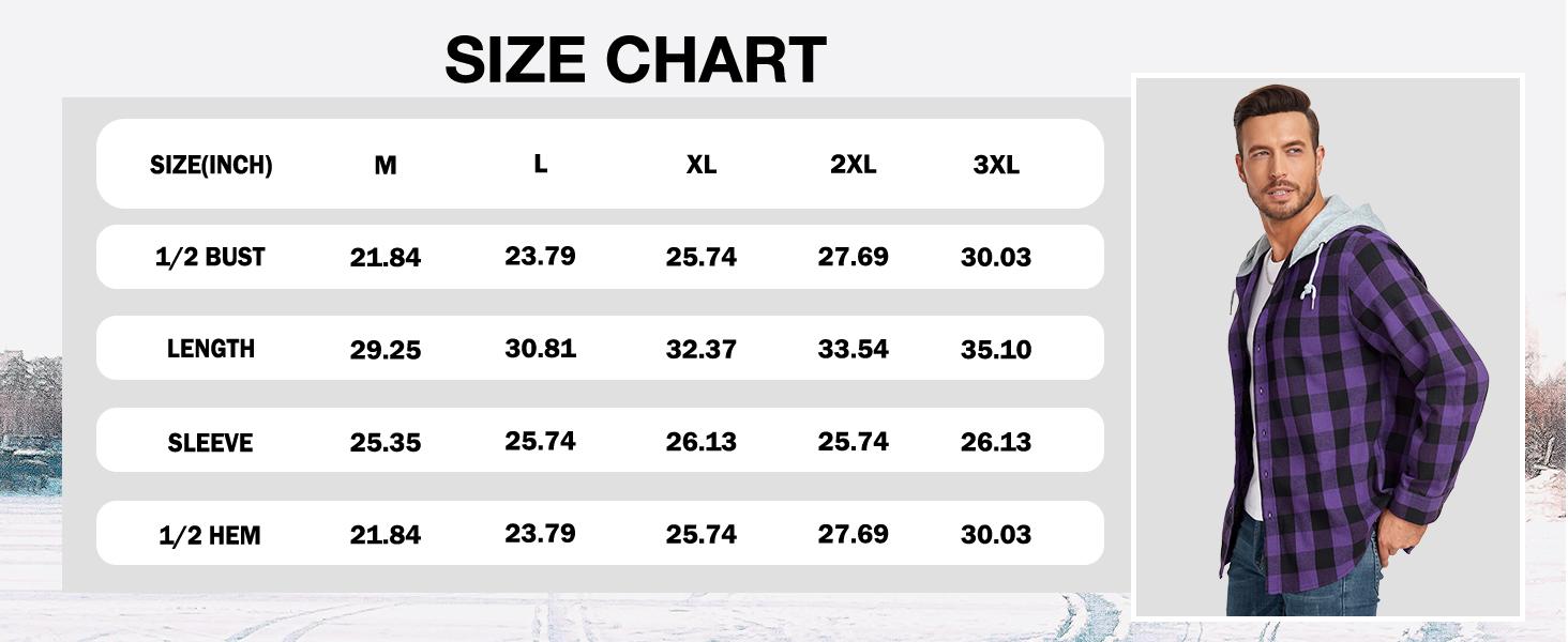 Men's Flannel Hoodie Shirt Long Sleeve Plaid Shirt Casual Classic Checkered Hooded Shacket