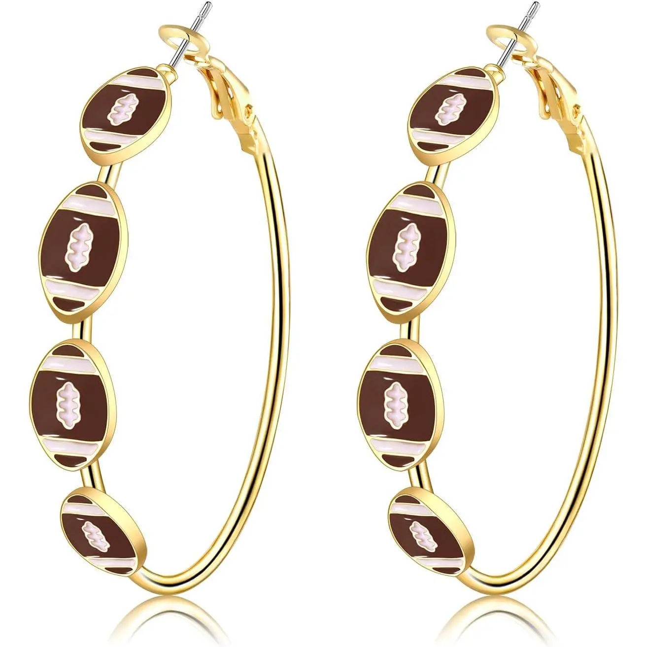 Day Earrings for Women Football Hoop Earrings  Team Earrings Race  Day Football  Accessories Outfits Gifts