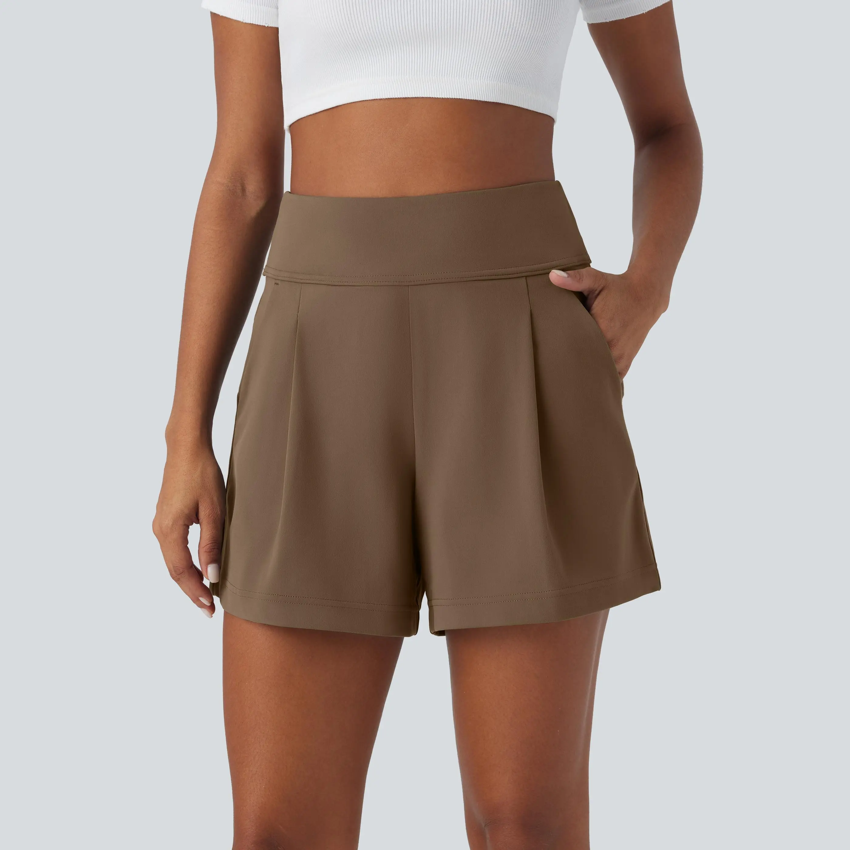 Halara DayStretch High Waisted Work Baggy Shorts 4'' with Pockets Halara DayStretch High Waisted Work Baggy Shorts 4'' with Pockets