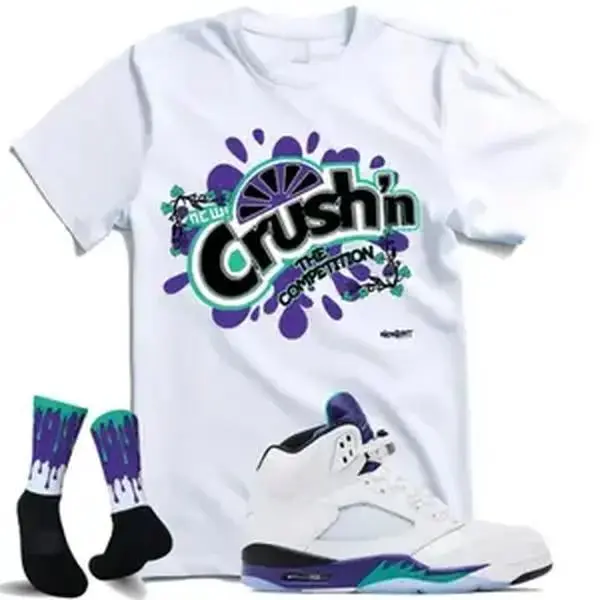 Unisex Fitz 4 Kickz Graphic T-Shirt, Short Sleeve Round Neck Cotton Top, Purple Emerald Green Retro Streetwear for Sneakerheads, Made in USA