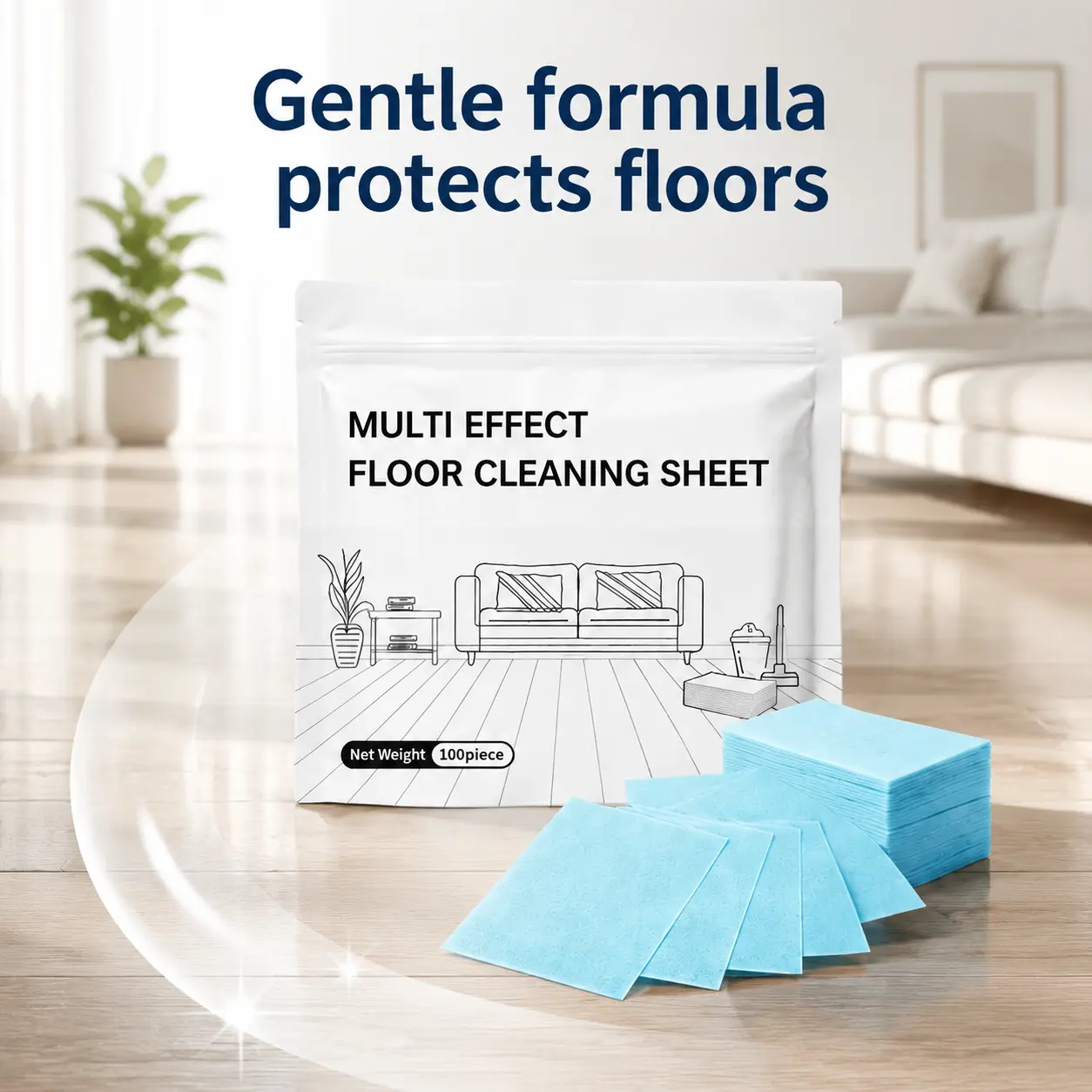 100 Pcs Multi-Surface Floor Cleaning Tablets – Plant-Based Dissolving Cleaner for Hardwood, Tile & Laminate, Deep Clean & Deodorize, Pet-Safe Formula