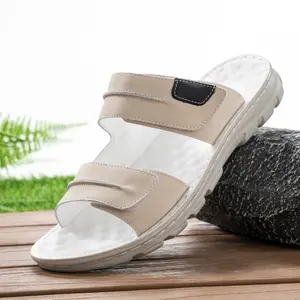 BDHJYDB Men'S Double Buckle Slippers, Soft Sole Anti-Slip Casual Style Outdoor Slippers