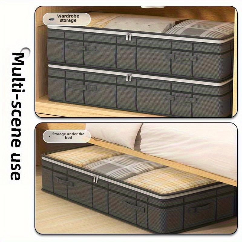 2pcs Blanket Box Extra Large Under-Bed Storage Boxes - Thick, Durable Non-Woven Material, Dustproof & Moisture-Resistant Organizer for Home Use, Space-Saving Design with Clear Lid, Ideal for Bedding & Linens, Clothes Organizer Storage,Cool Stuff For Room
