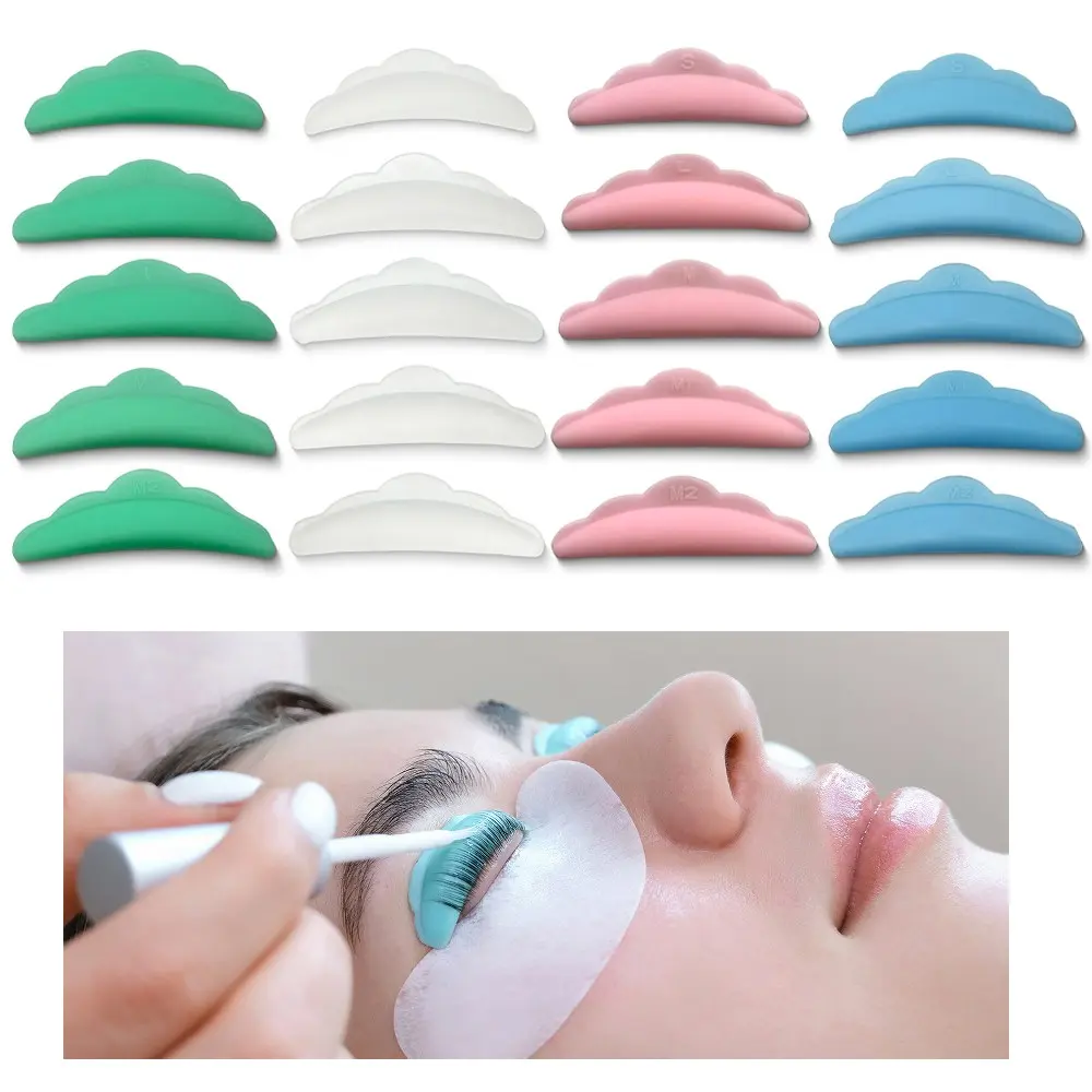 50 Pairs Silicone Lash Lifters, 5 Sizes Lash Curler Rods, Reusable Lash Tool Set, Makeup Accessories, Protective Pad for Lashes