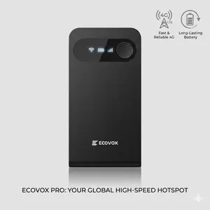 [ECOVOX]WIFI 4G LTE Portable WiFi Hotspot – Pay-As-You-Go Wireless Internet, No SIM Card or Contract Needed, Auto Network Switching, Free 1GB Local Data for Travel, Camping & Outdoor Use airport rv tinder date rescue Mobile Router