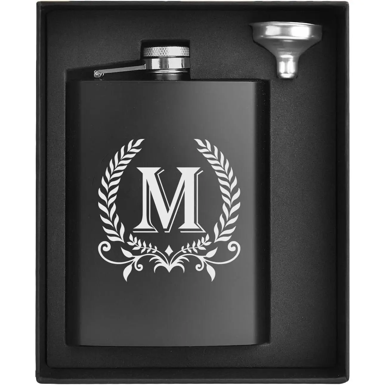 Personalized Stainless Steel Hip Flask for Men, 8 oz Customized Portable Liquor Flask with Engraved Monogram, Gift for Groomsmen & Dad, Stylish, Set, Birthday, Brother, Road Trips