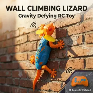 Remote Control Wall Climbing Lizard LED Eyes, 360° Rotation, Strong Adhesive, Indoor Outdoor Toy, Kids Gift, Ages 3+, Unisex