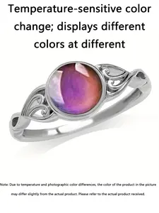 Temperature Changing Ring, Simple Round Design, Unisex Fashion Jewelry, Unique Rings, Perfect for Parties and Daily Wear, Ideal Birthday Gift, Jewelry Gifts