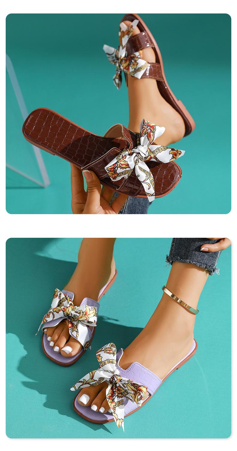 Women's Stylish Bowknot Slides — New Summer Flat Sandals: Trendy, Versatile, and Perfect for Outdoors & the Beach