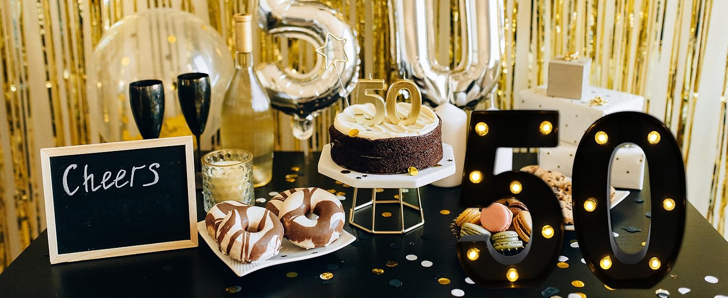 LED Marquee Numbers with Marquee Look, 2026 Battery-Powered Lighted Decor, 2 Black Small Light Up Pieces for Birthday, Home & Party Supplies