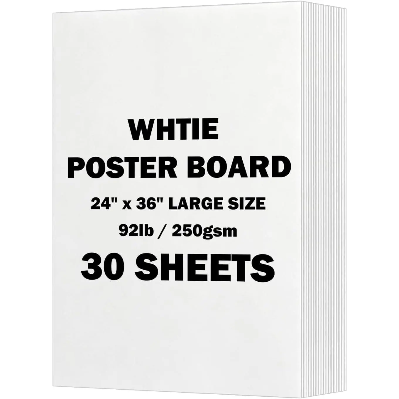 24x36 inches White Poster Board, 30 Packs Large poster paper, Heavyweight Poster Paper Bulk, Blank Display Board for School, Office & Craft Projects