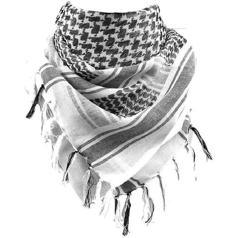 Scarf Shemagh Desert Keffiyeh Head Neck Scarf Arab Wrap with Tassel for Men Women