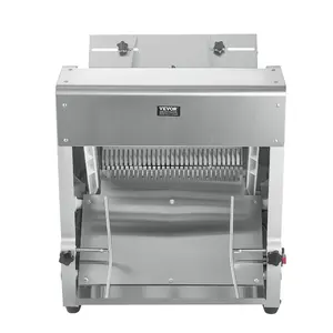 VEVOR Electric Bread Slicer, 370W Bread Slicing Machine, Die-Cast Aluminum Countertop Bread Cutter Machine for 12mm Slice Thickness, Commercial Home Use for Bakeries Restaurants, 120V
