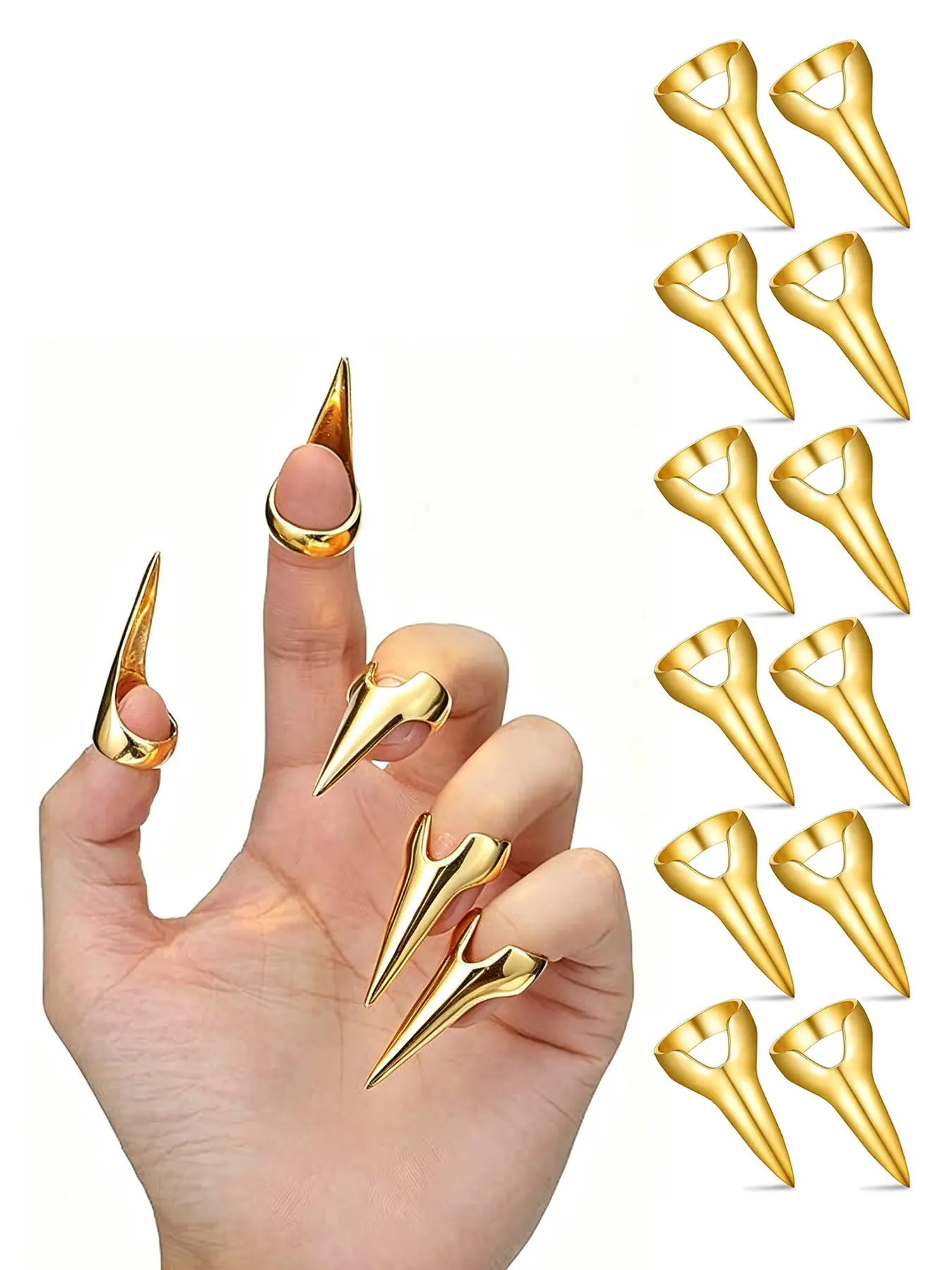 12 pcs Metal Hair Parting & Sectioning Rings Stitch Braid Tool Finger Retro Hair Extensions Tools for Women, Halloween Cosplay, Salon Use