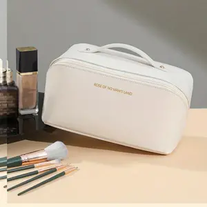 New Women's Makeup Bag, Travel Multifunctional Partition Large Capacity Storage Bag, Portable Handheld Cosmetic Organizer, Cosmetics Bag, Makeup Storage Pouch, Bathroom Essentials