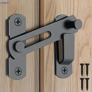 Stainless Steel Barn Door Lock Heavy Duty 180° Flip Latch, Privacy & Security Door Hardware, Rustproof Sliding Door Lock for Bathroom, Bedroom, Garage, Shed, Gate, Fence Indoor Outdoor Use
