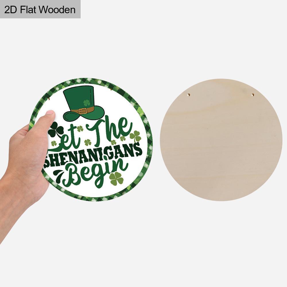 St. Patrick's Day Wooden Hanging Sign, 1 Count Lucky Decoration, Creative Clover Wall Sign for Front Door, Porch, Home, Office