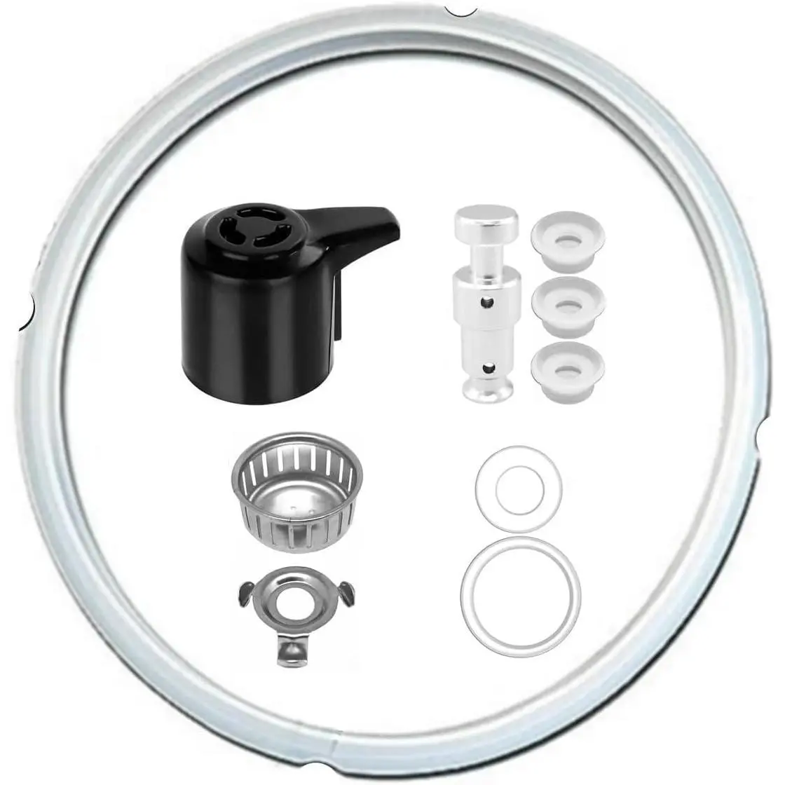 Replacement Parts Set for Instant Pot Duo 5, 6 Quart Qt IP-DUO50 IP-DUO60, Include Steam Release Handle Sealing Ring Steam Release Valve and Float Valve Seal Anti-Block Shield (Set of 10)