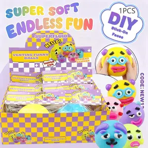 New Smushers Soft Gel Cute Toy, Fun Face Shapes, Dog Face Swap, Soft Malleable, Stress Relief Ball, Safe Honeycomb Material, Portable